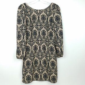 Mini Shift Dress Long Sleeve Printed